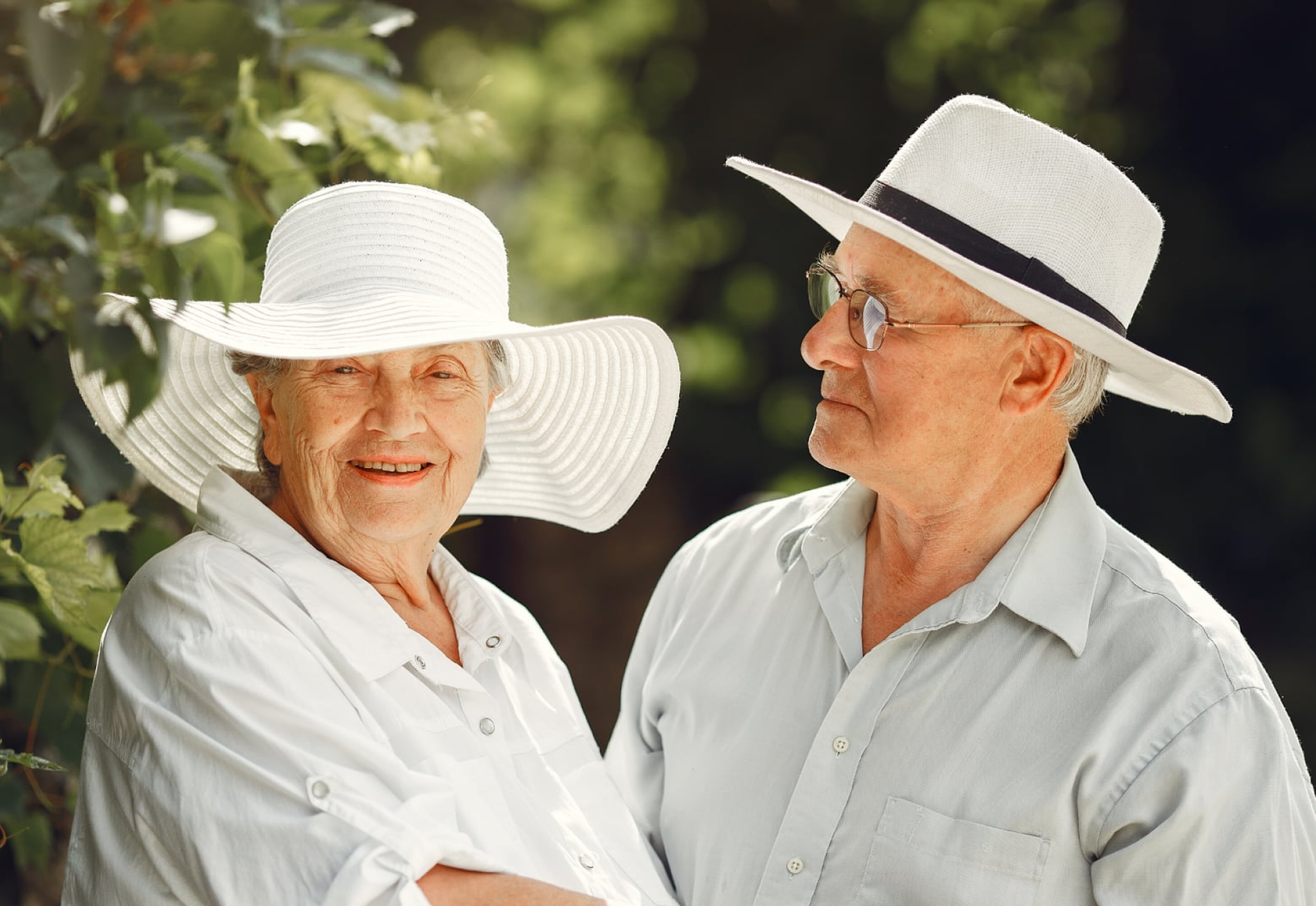 Senior couple smiling